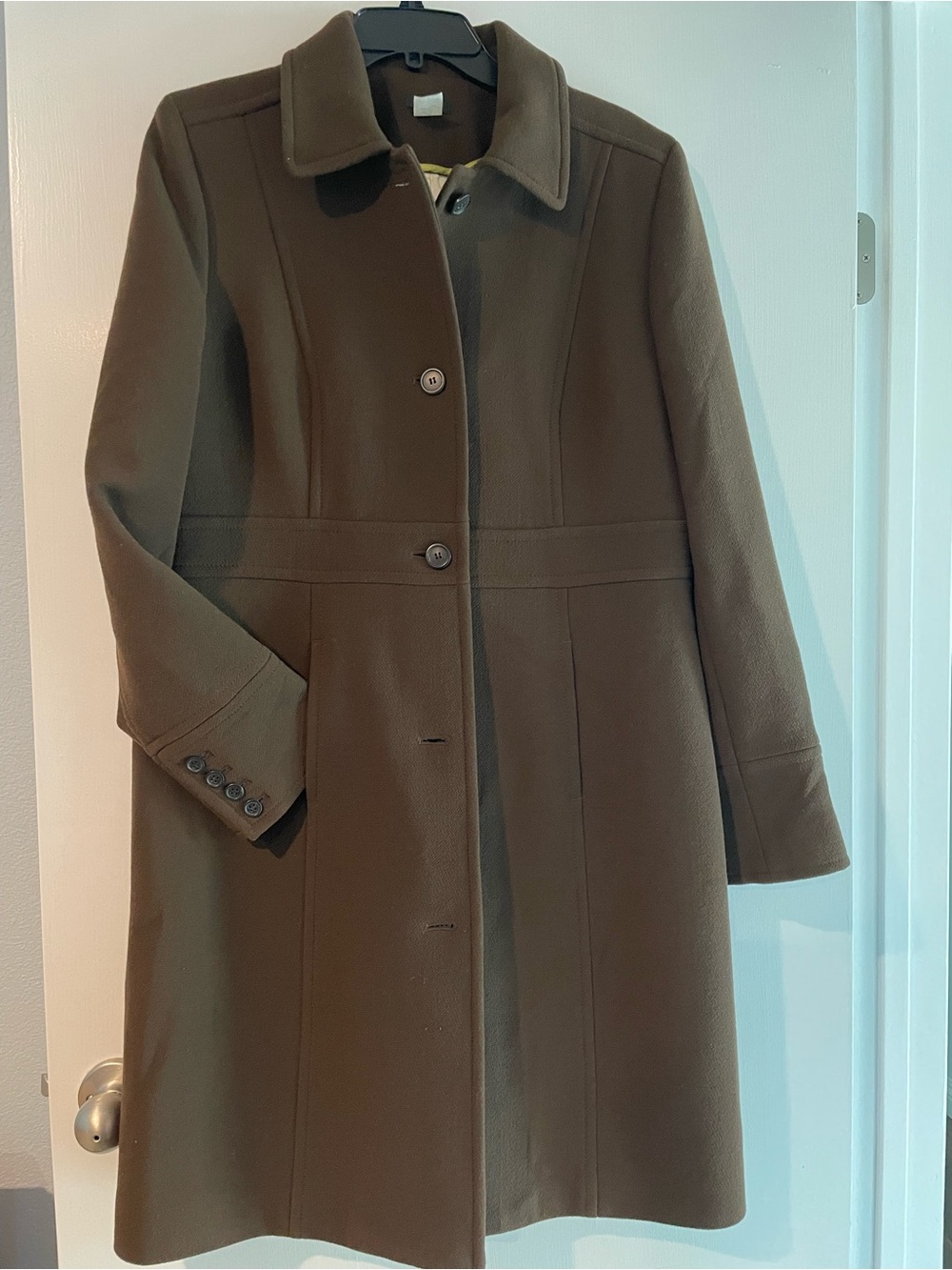 Women’s Vintage 2007 J. Crew Chocolate Brown Single-Breasted Wool Coat